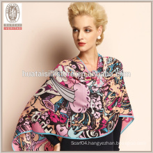 Wholesale Graffiti design wide print wool shawl